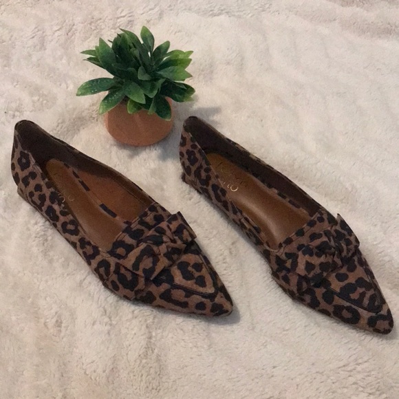 Franco Sarto Leather Shoes Flats Leopard 7.5 new - Picture 4 of 14